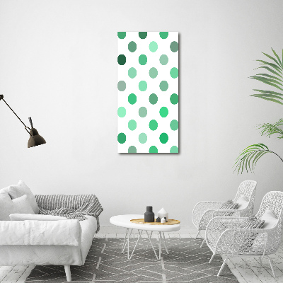 Canvas wall art Green dots