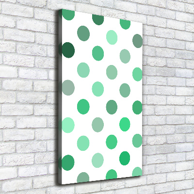 Canvas wall art Green dots