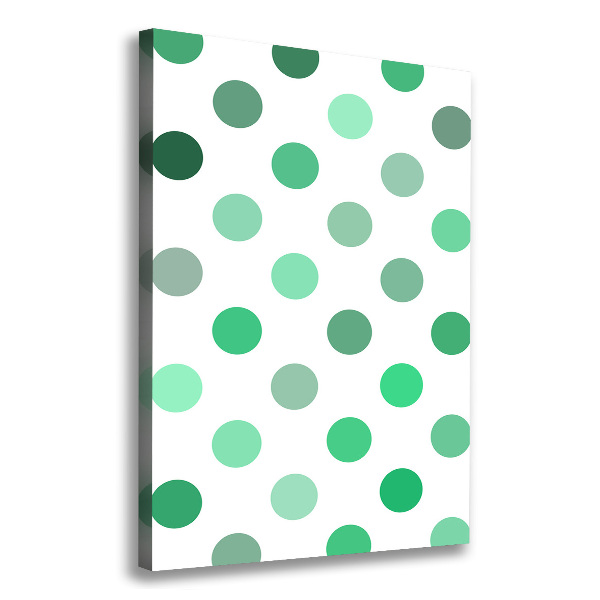 Canvas wall art Green dots