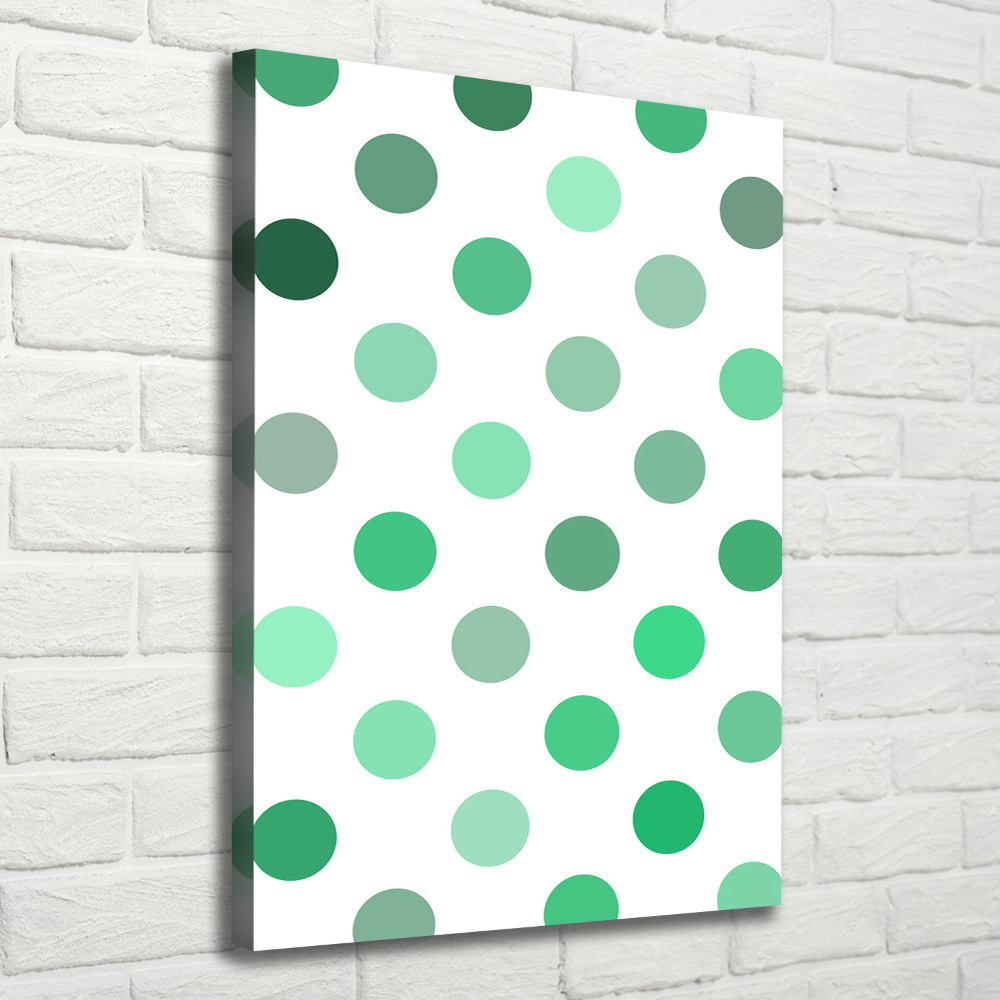 Canvas wall art Green dots