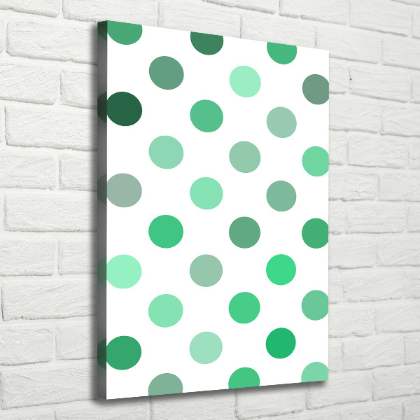 Canvas wall art Green dots