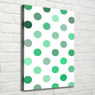 Canvas wall art Green dots