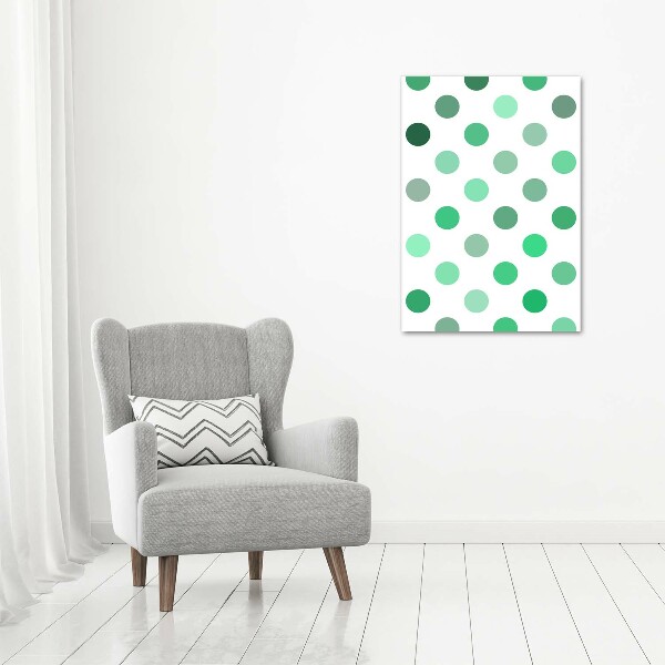 Canvas wall art Green dots