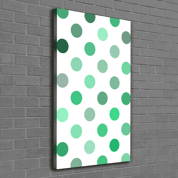 Canvas wall art Green dots