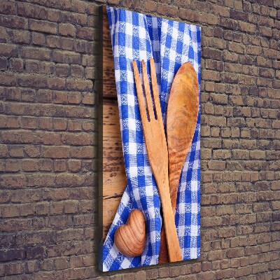 Large canvas wall art Wooden cutlery