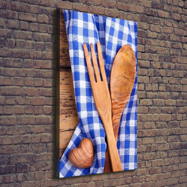 Large canvas wall art Wooden cutlery