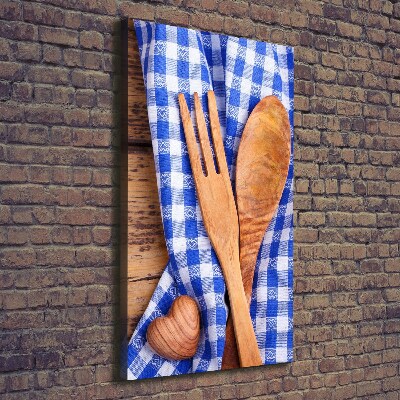 Large canvas wall art Wooden cutlery