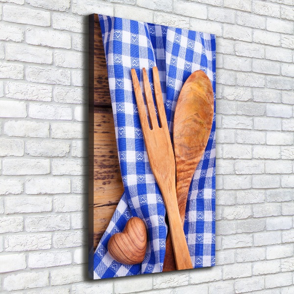 Large canvas wall art Wooden cutlery