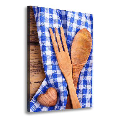 Large canvas wall art Wooden cutlery