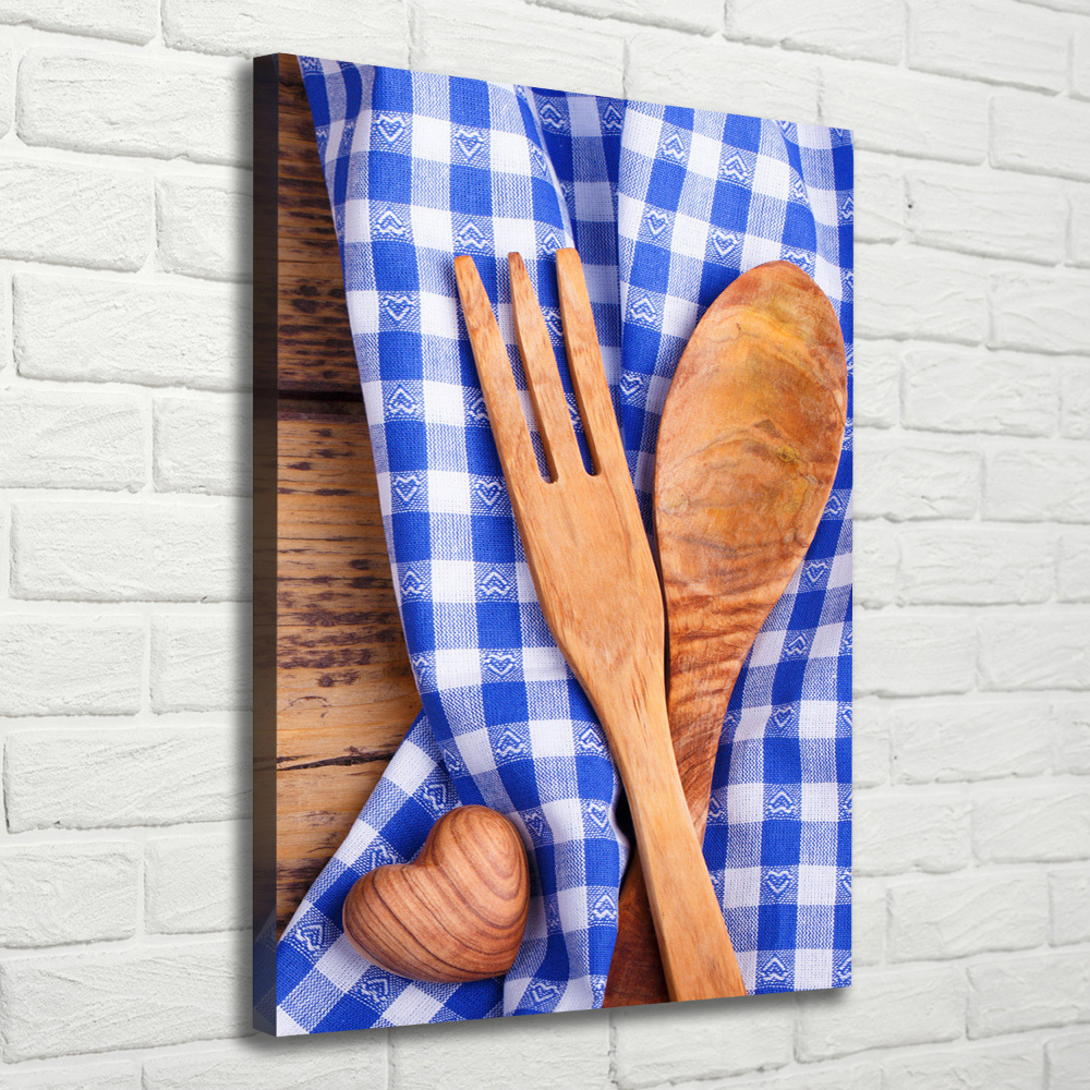 Large canvas wall art Wooden cutlery