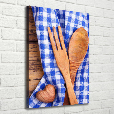 Large canvas wall art Wooden cutlery