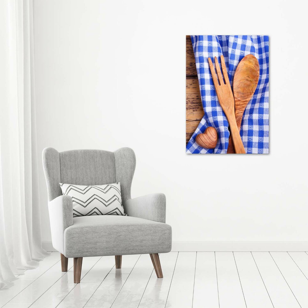 Large canvas wall art Wooden cutlery