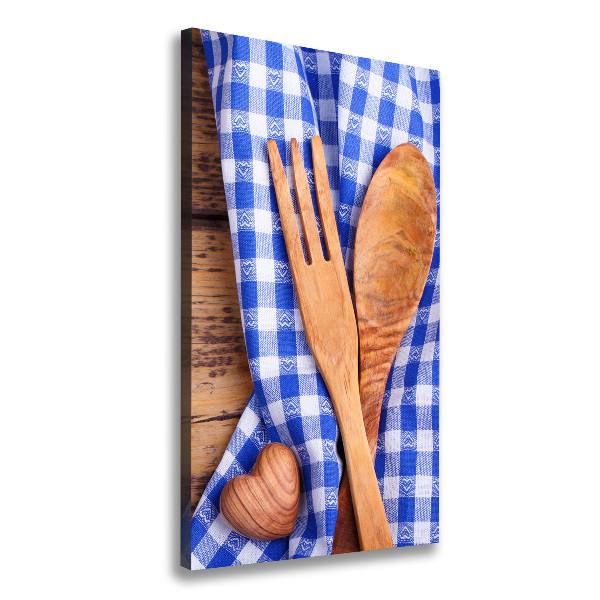 Large canvas wall art Wooden cutlery