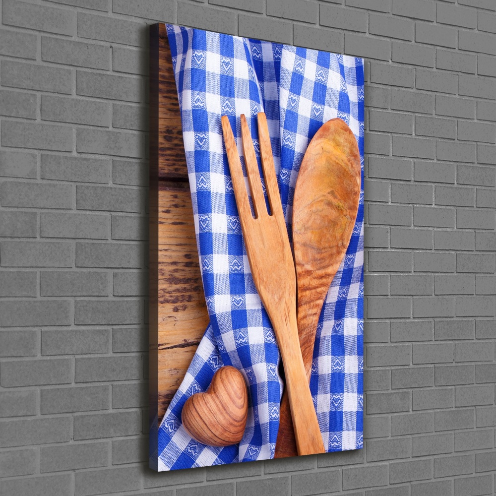 Large canvas wall art Wooden cutlery