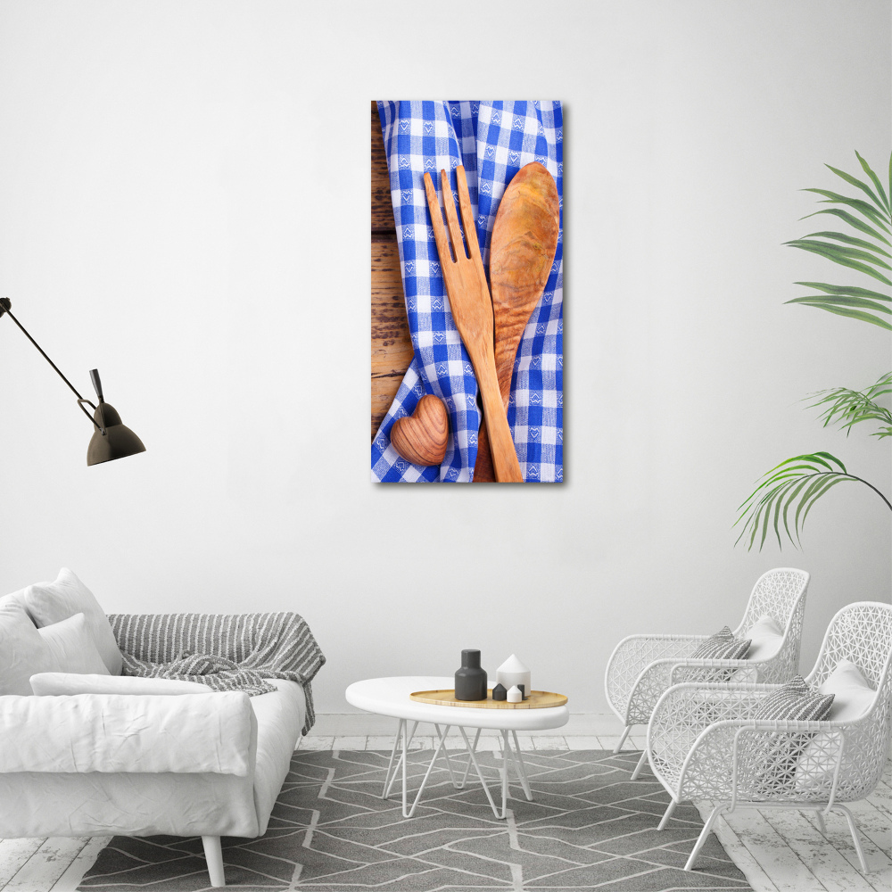 Large canvas wall art Wooden cutlery