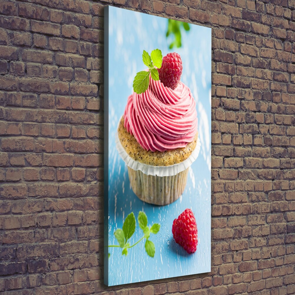 Canvas wall art Raspberry cupcake