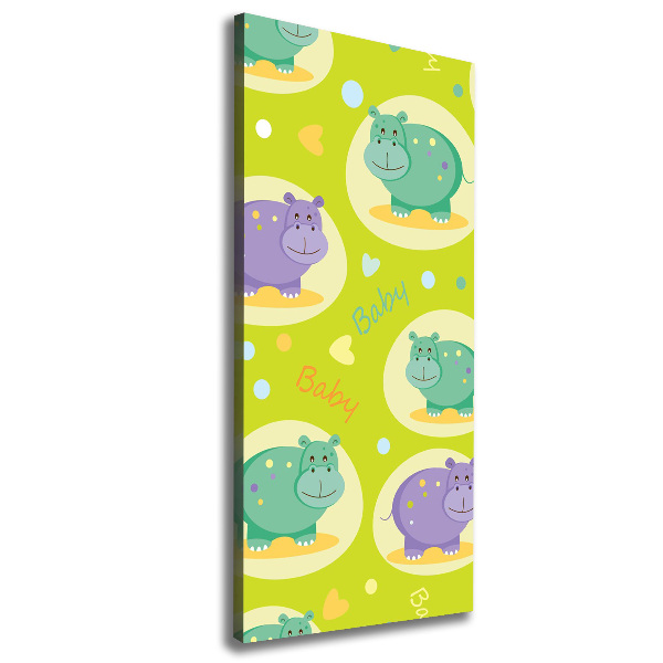 Wall art canvas large Hippo