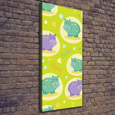 Wall art canvas large Hippo