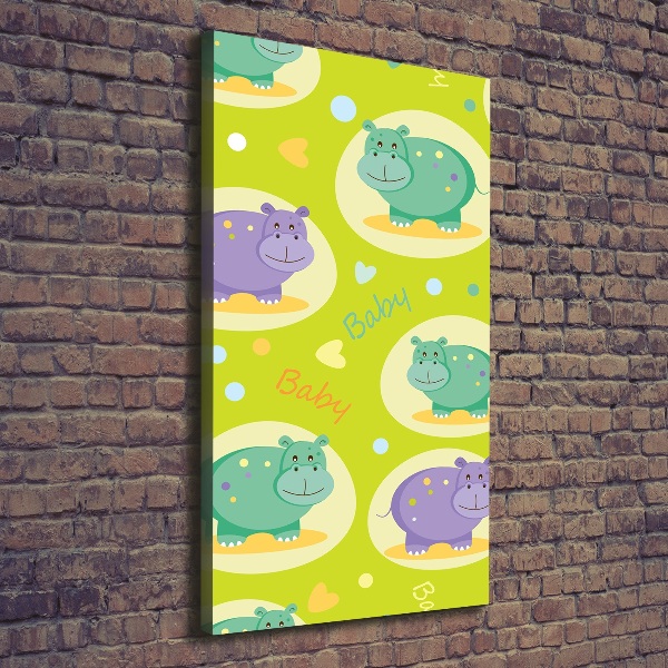 Wall art canvas large Hippo