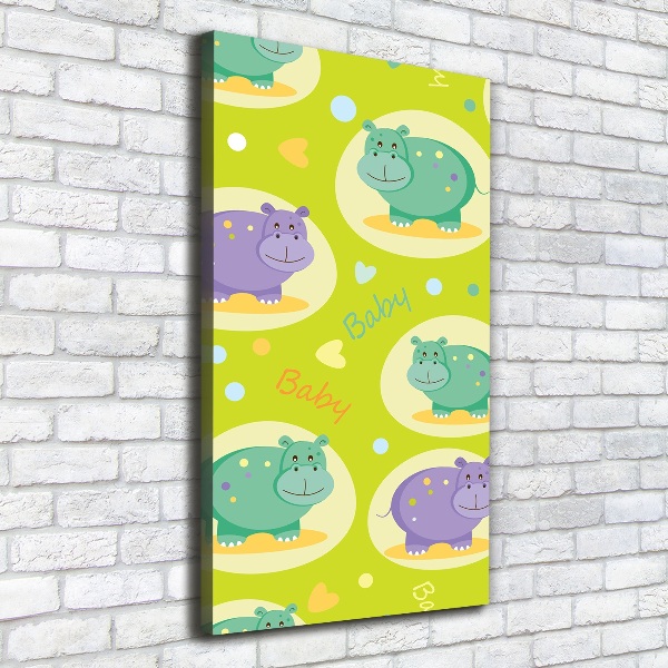 Wall art canvas large Hippo