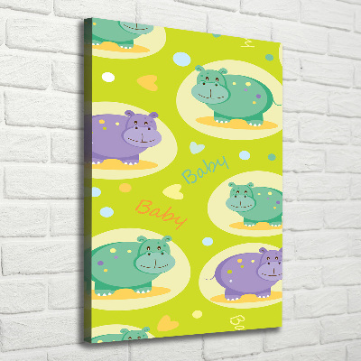 Wall art canvas large Hippo