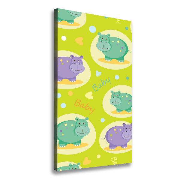 Wall art canvas large Hippo