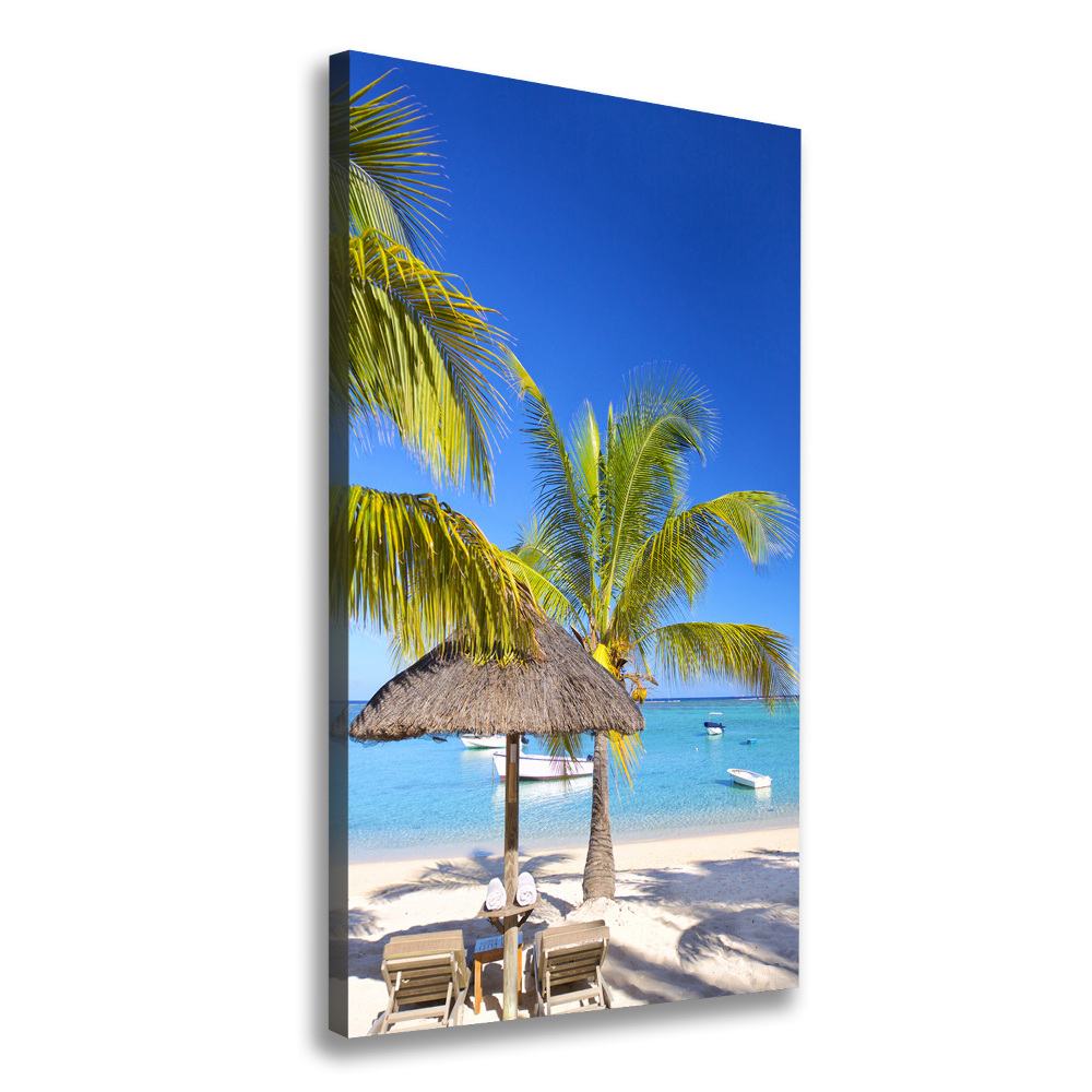 Wall art canvas large Tropical beach