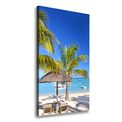 Wall art canvas large Tropical beach