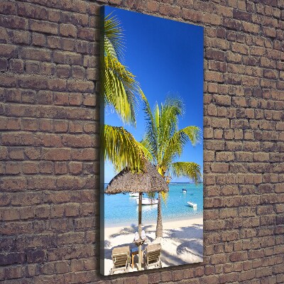 Wall art canvas large Tropical beach