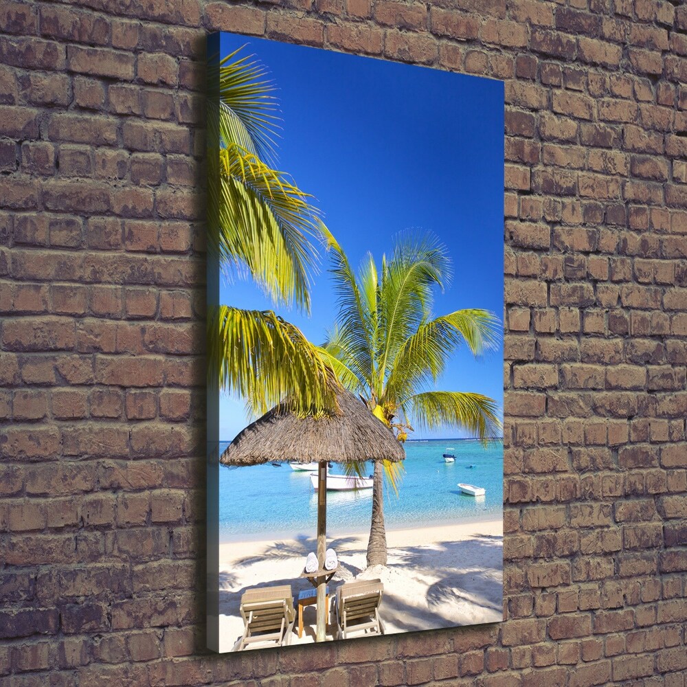 Wall art canvas large Tropical beach