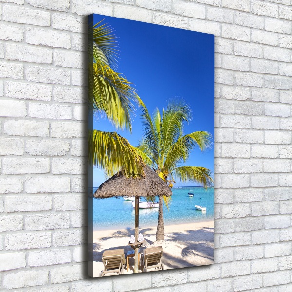 Wall art canvas large Tropical beach