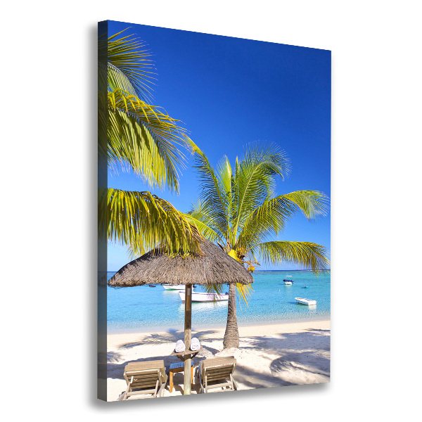 Wall art canvas large Tropical beach