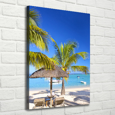 Wall art canvas large Tropical beach