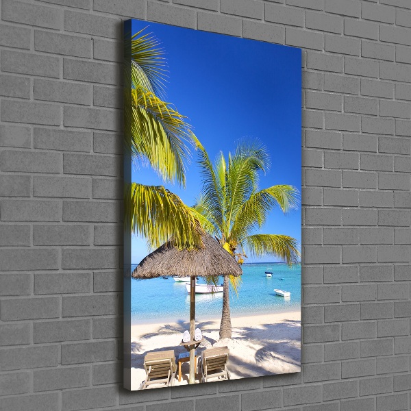 Wall art canvas large Tropical beach