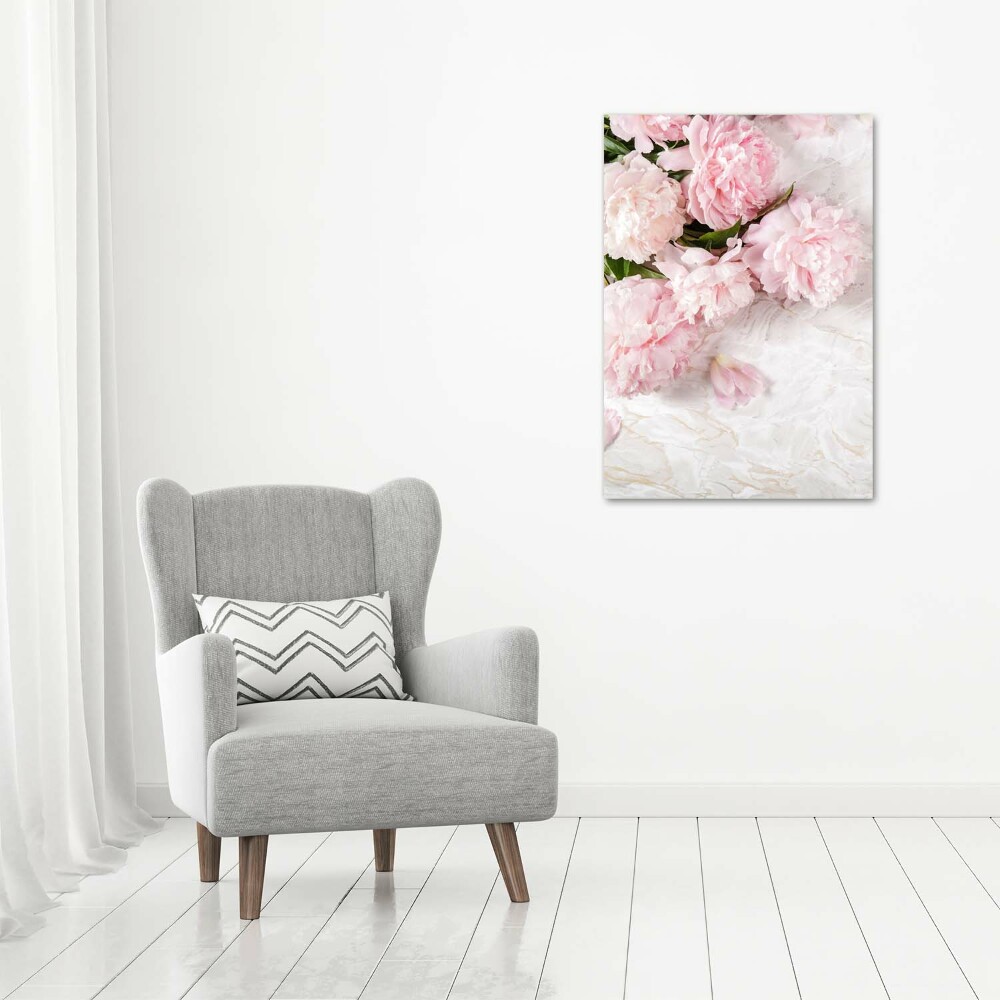 Canvas wall art Piwoni marble