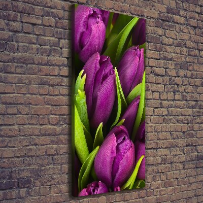 Canvas wall art Violet tulips