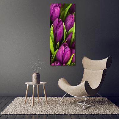 Canvas wall art Violet tulips