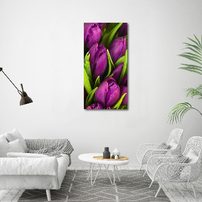 Canvas wall art Violet tulips