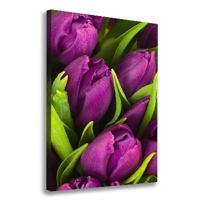 Canvas wall art Violet tulips