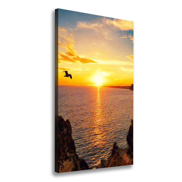 Large canvas wall art Sunset sea