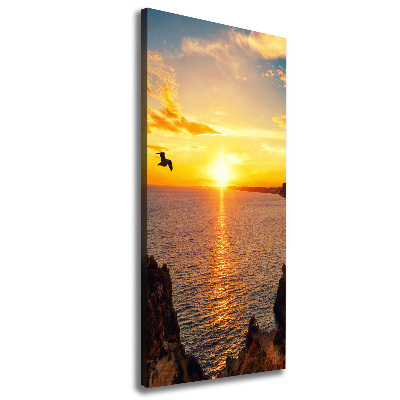 Large canvas wall art Sunset sea