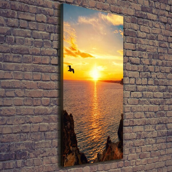 Large canvas wall art Sunset sea