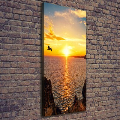 Large canvas wall art Sunset sea