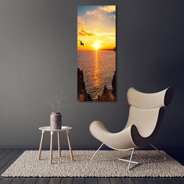 Large canvas wall art Sunset sea