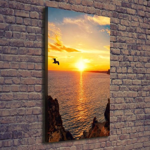 Large canvas wall art Sunset sea