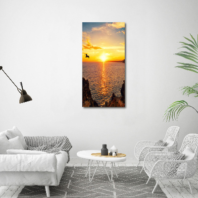 Large canvas wall art Sunset sea