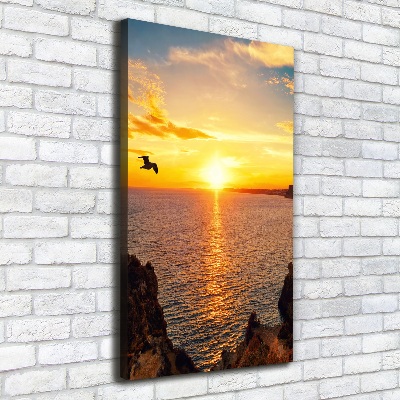 Large canvas wall art Sunset sea