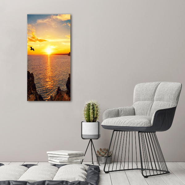 Large canvas wall art Sunset sea