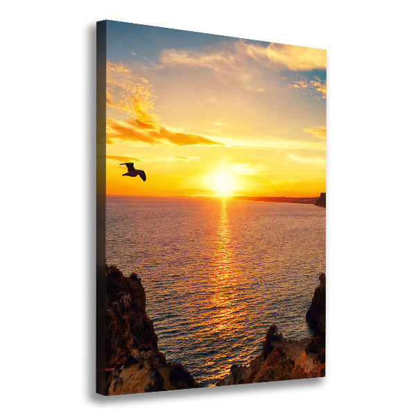 Large canvas wall art Sunset sea