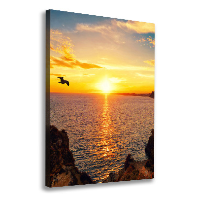 Large canvas wall art Sunset sea